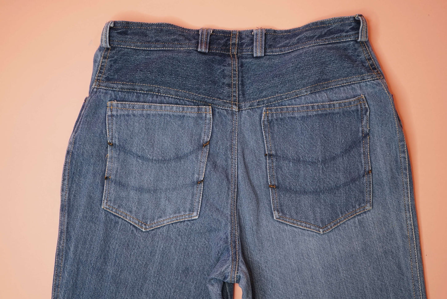 70s Wide Leg High Waisted Denim Jeans W25-26