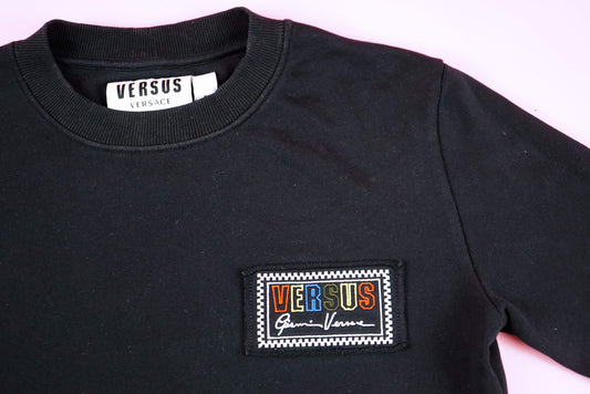 Authentic Versace Versus Black Jumper Sweatshirt Slim Fit Size S-M