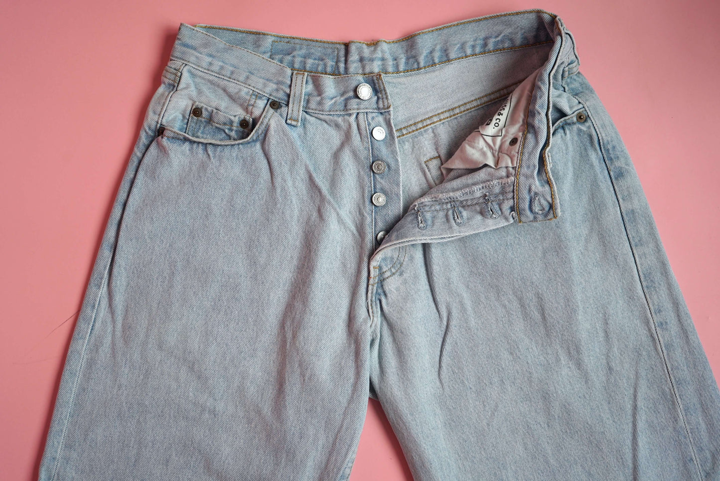 Baggy Levis Jeans Wide Leg Light Blue W33-34