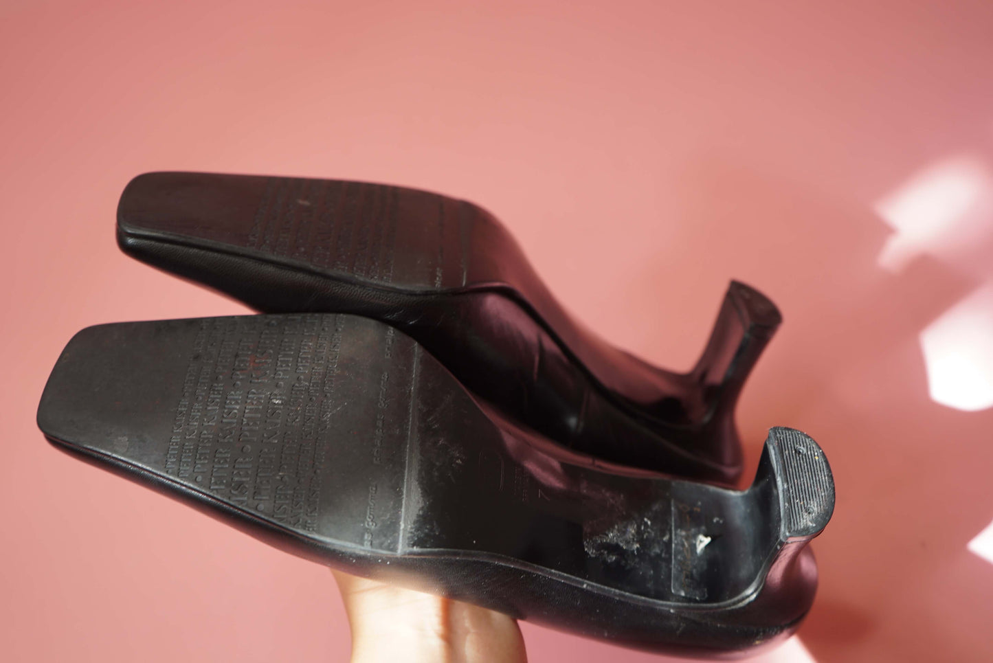 Black Court Shoes Medium Heel Pumps Genuine Leather Peter Kaiser Shoes UK Size 7-7.5/ EUR 40-40.5