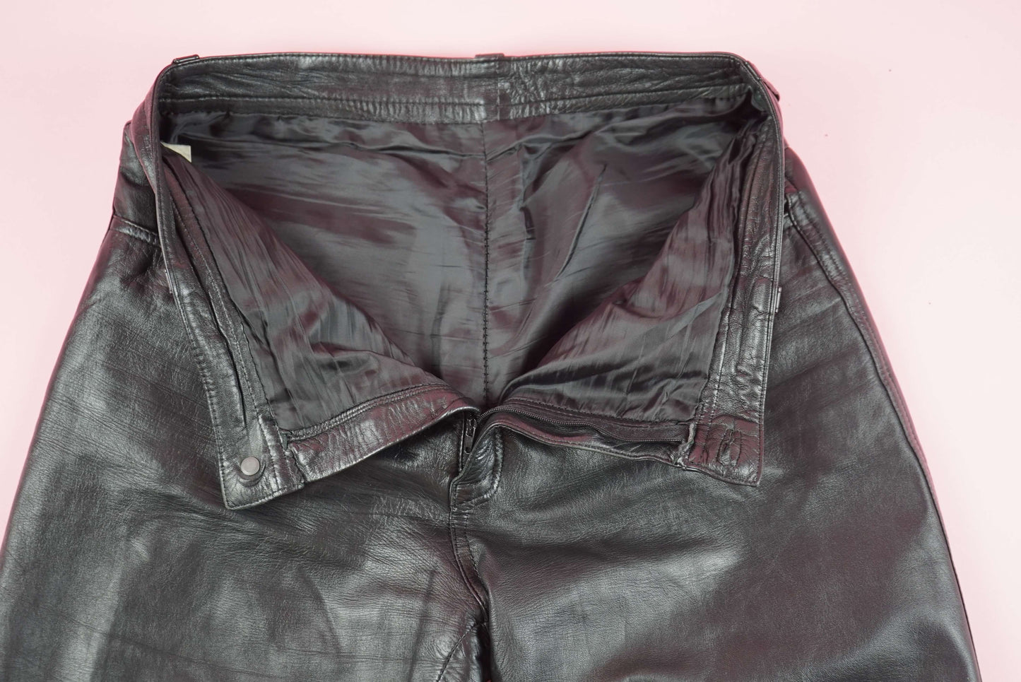 Black Soft Leather Trousers Vintage Size M W31-32 UK Size 10-12 | EU size 40-42