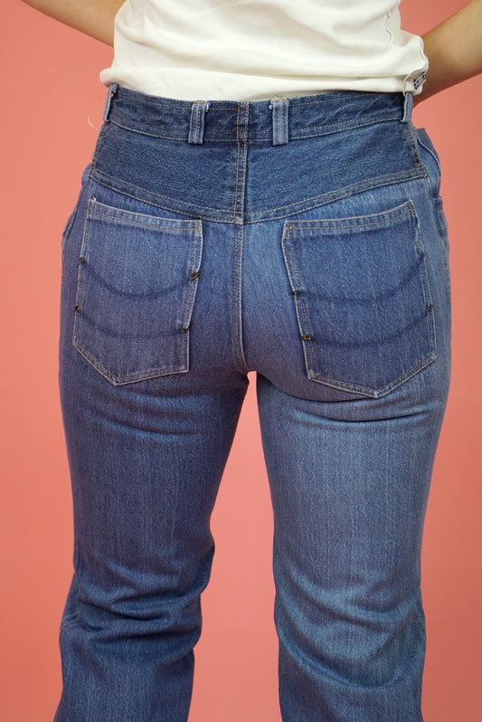 70s Wide Leg High Waisted Denim Jeans W25-26