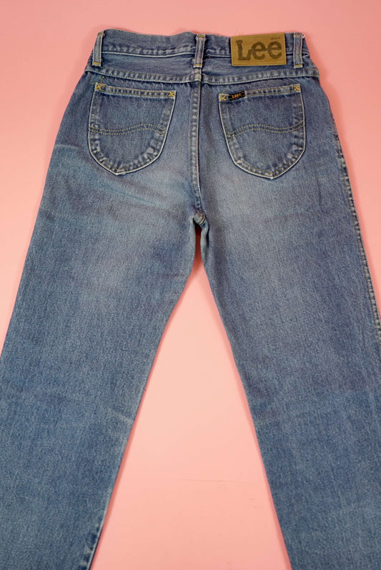 Vintage 90s Lee Jeans Medium Blue Wash Mid Rise Bootcut W24-26 Size XS-S