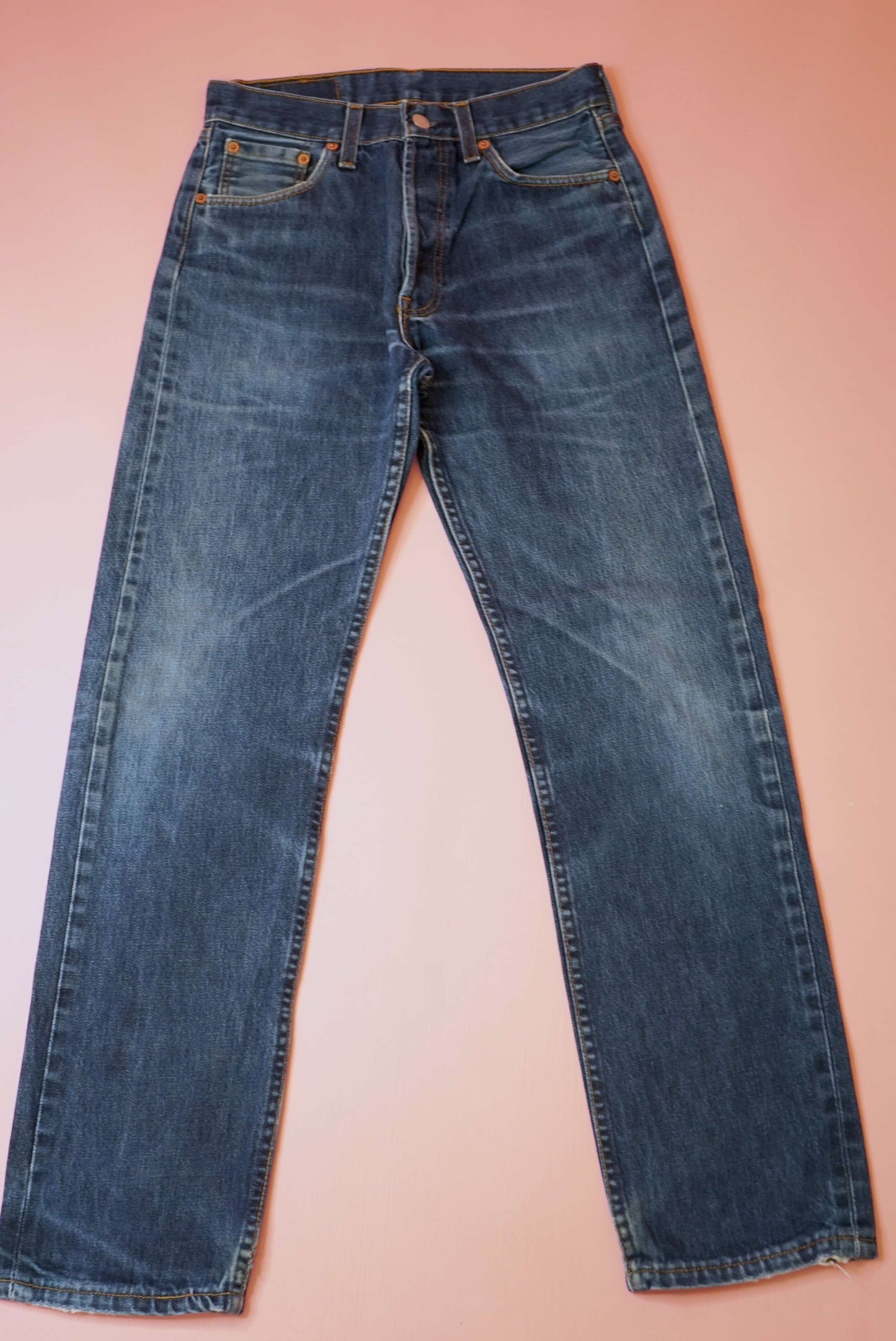 Vintage Levis 501 Jeans Dark Blue Faded Distressed W28