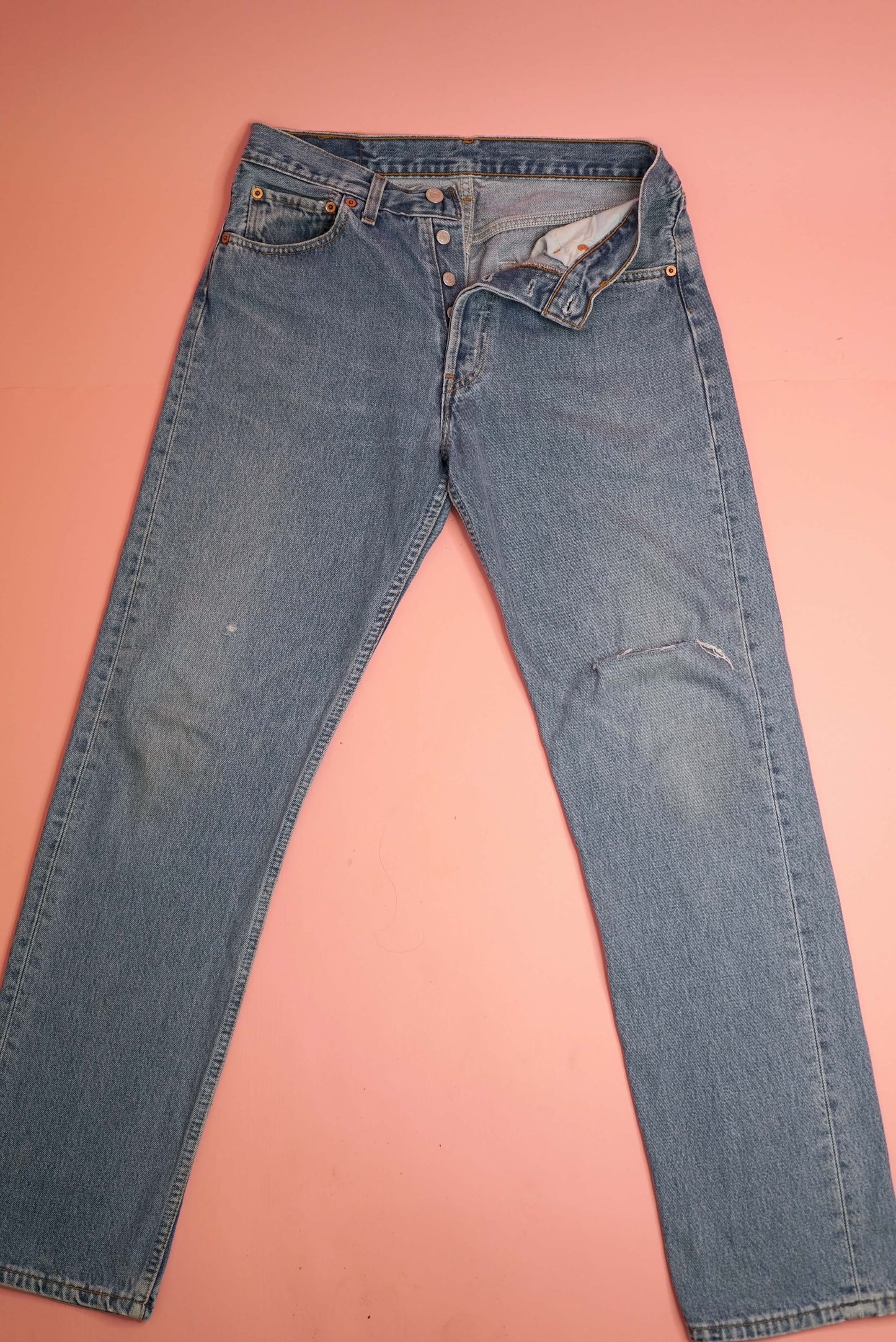 Vintage Levis 501 Jeans W31-32 Medium Blue | Made In UK