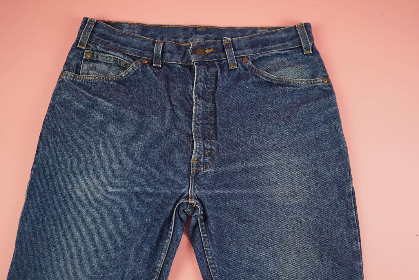 Vintage Levis Dark Blue Jeans Orange Tab W34-35 Size L