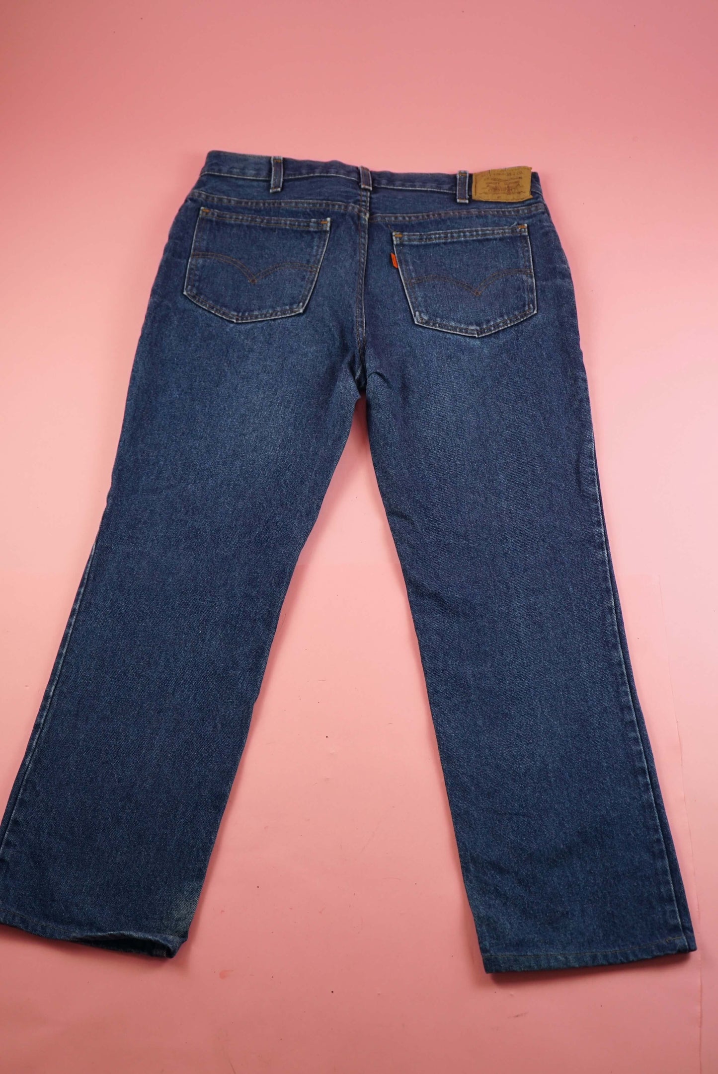 Vintage Levis Dark Blue Jeans Orange Tab W34-35 Size L