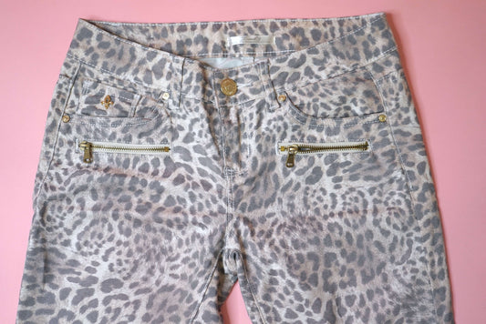 Vintage Low Waist Leopard Print Skinny Trousers W27 Size XS-S | Roberto Cavalli Style