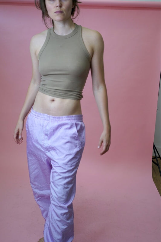 Vintage Shell Tracksuit Trousers Lilac Retro Sports Bottoms Size L