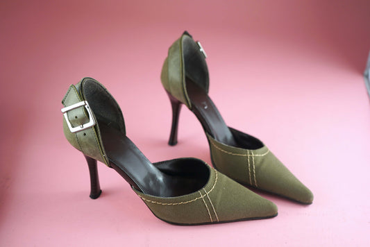 New NINE WEST Size UK 3 US 5 5W SUEDE Leather Studded High Heels BLACK  Silver W | eBay