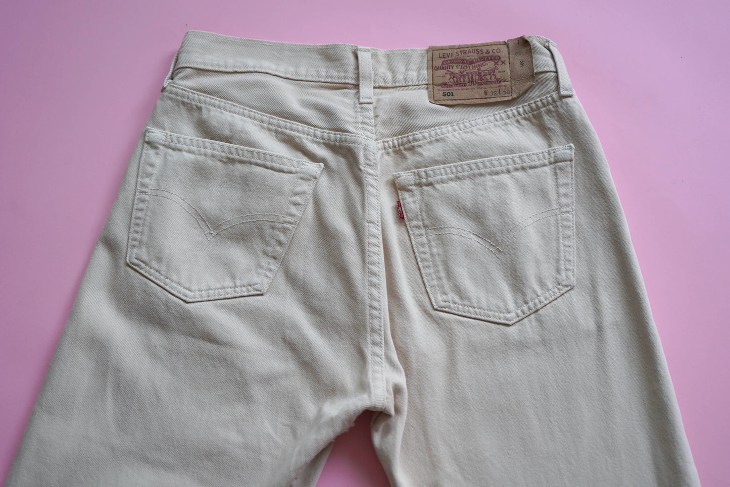 Levi's 501 Vintage Ivory Women's Jeans Made in UK, W27/L30