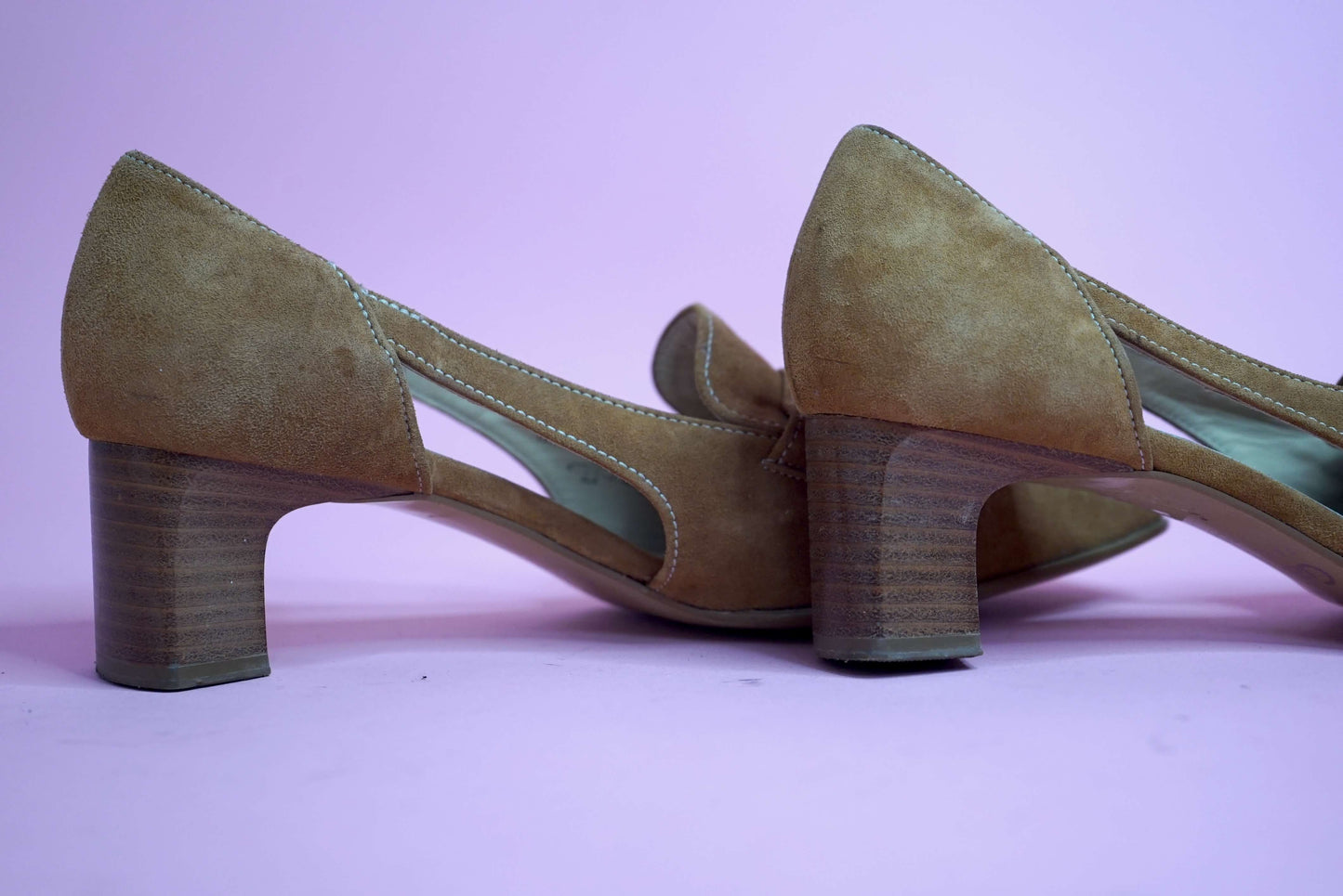 90s Gabor Tan Suede Leather Court Shoes UK Size 5.5-6/ EU 38.5-39 | Buckle Detail