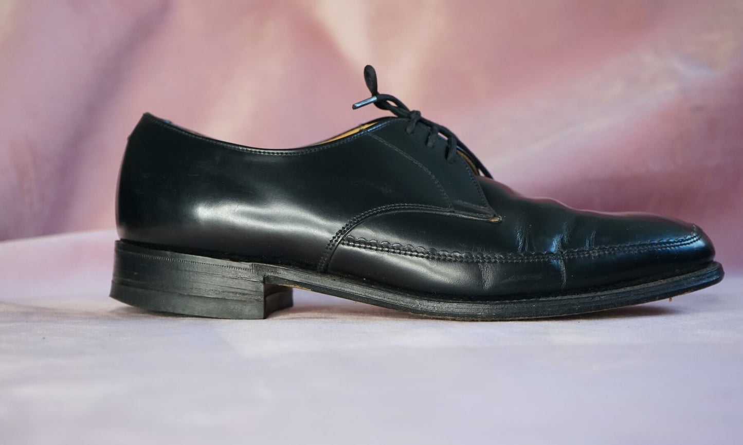 Loake Vintage Black Leather Lace Up Oxford Brogue Shoes Size 8/41