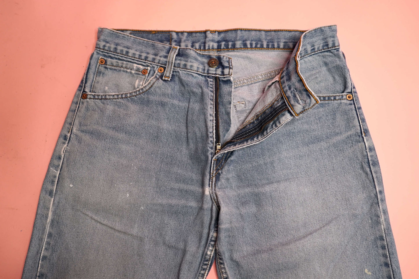 Vintage Distressed Levi's 521 Womens Mid Blue Jeans W32-33