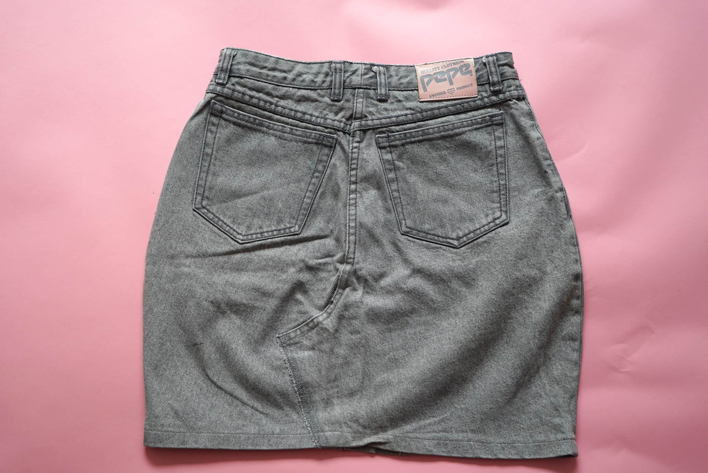 Vintage Pepe Jeans Grey Fitted Denim Skirt W29-30