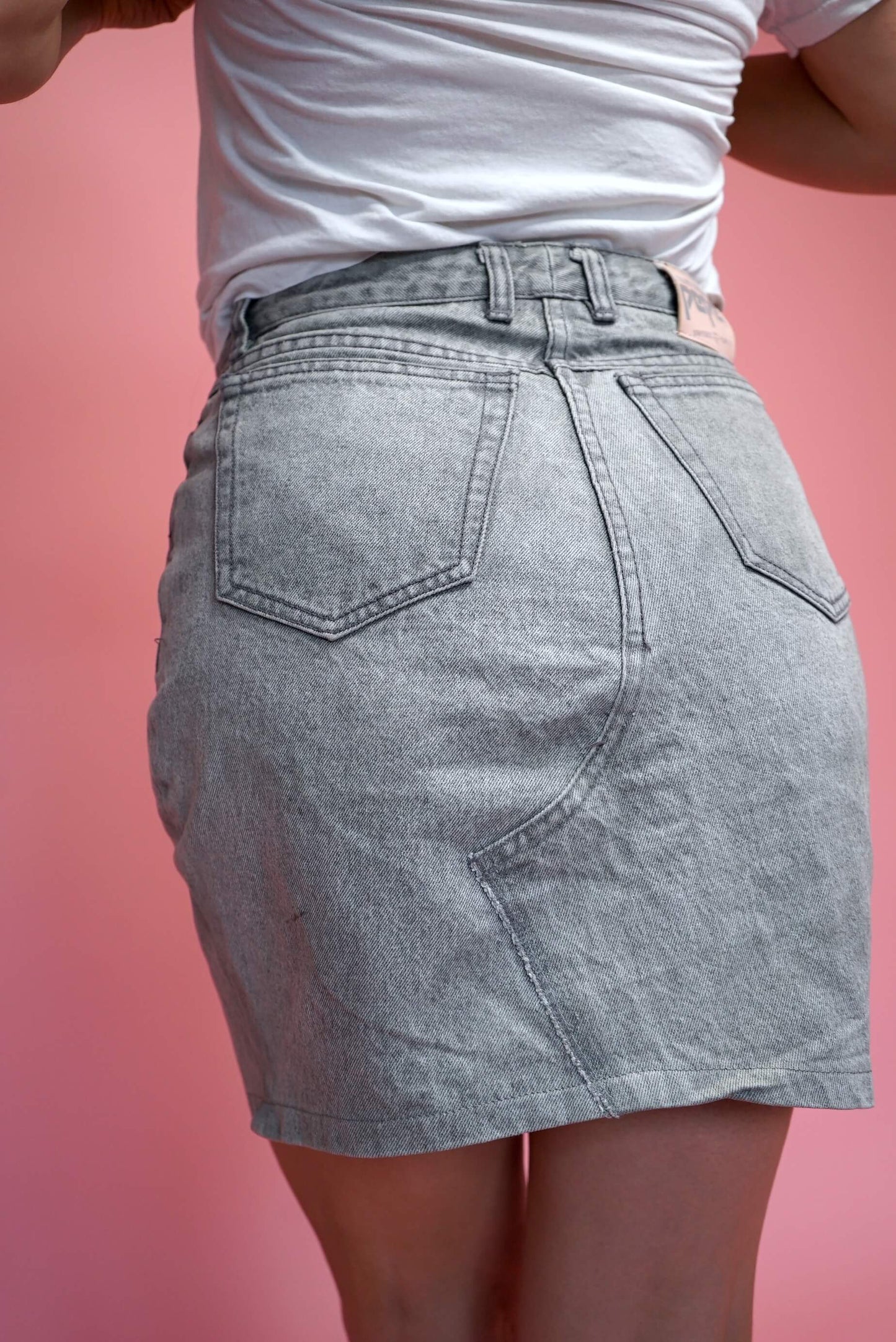 Vintage Pepe Jeans Grey Fitted Denim Skirt W29-30