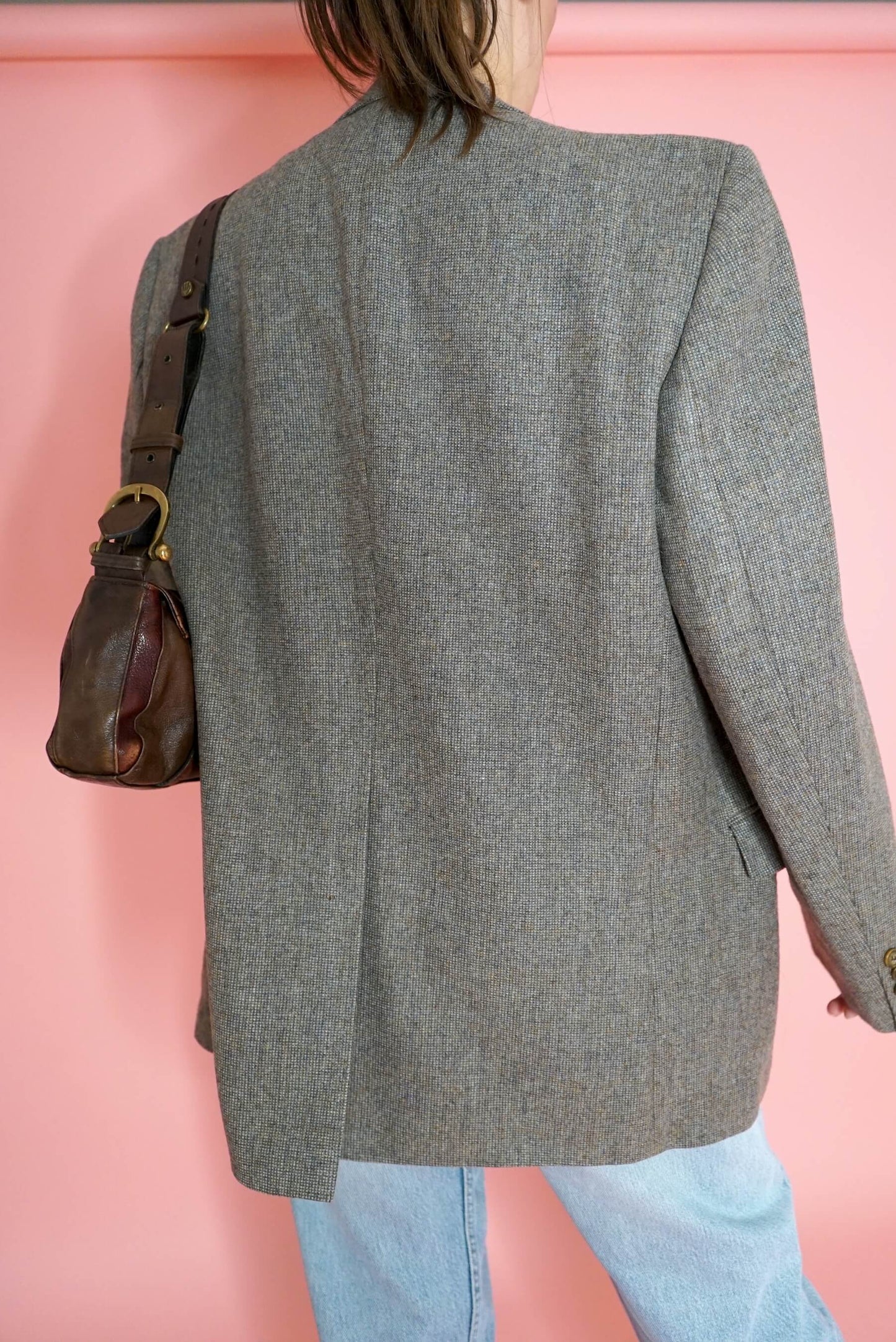 Vintage Tweed Beige Blazer Size XL