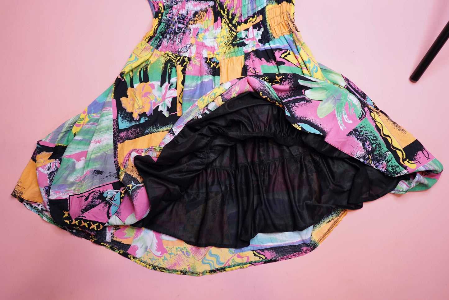 Neon Print 90s Tropical Summer Dress Size 12-14