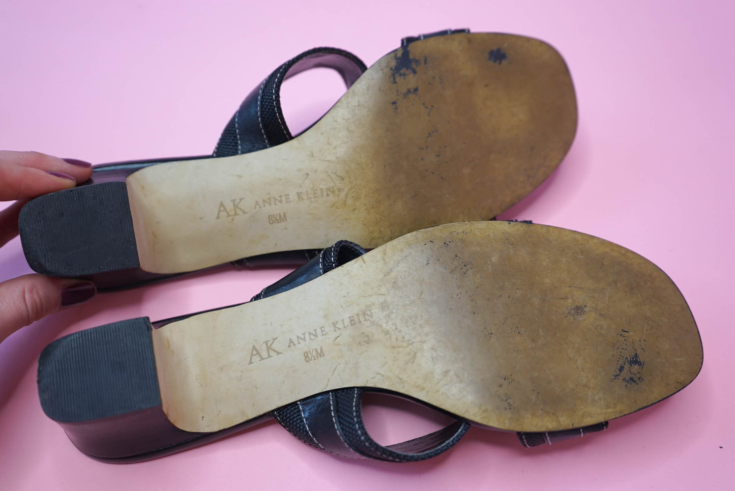 Anne Klein Strappy Mule Sandals Size 6/39.5