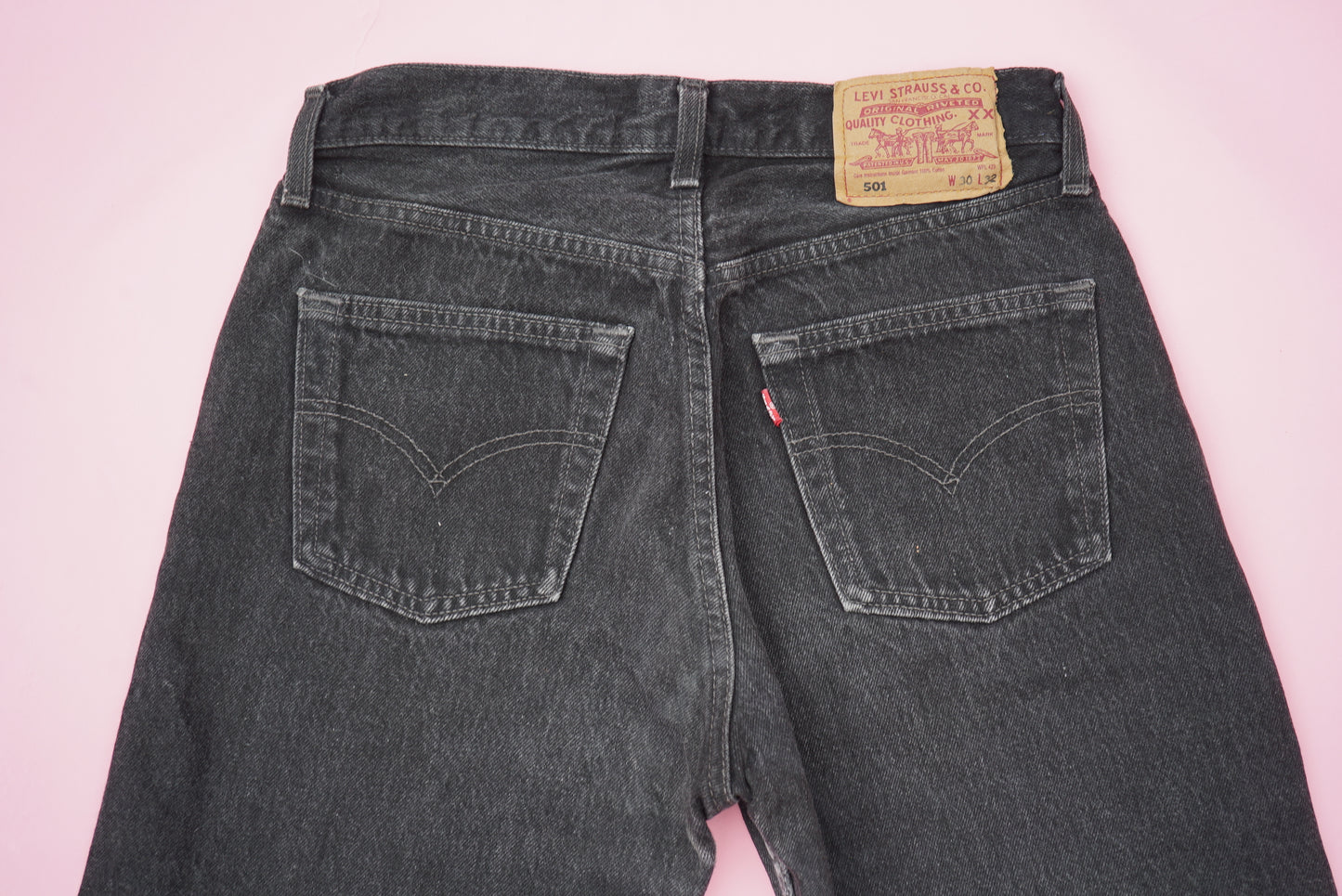 Vintage Black Levi's 501 W29-30 High Waisted Jeans