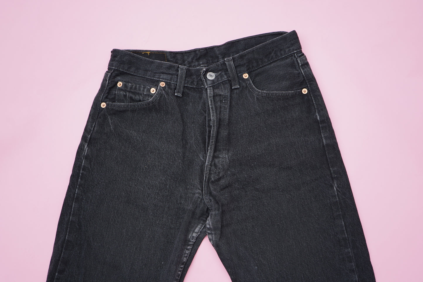 Vintage Black Levi's 501 W29-30 High Waisted Jeans