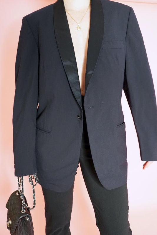 Tuxedo Shawl Lapel Black Dinner Blazer Size XL