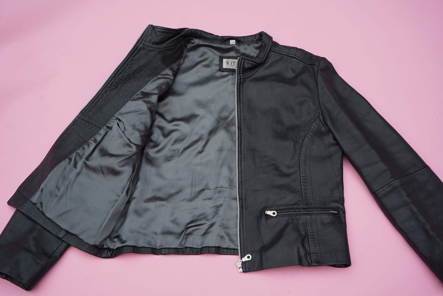 Vintage Normcore Black Leather Jacket Size S-M