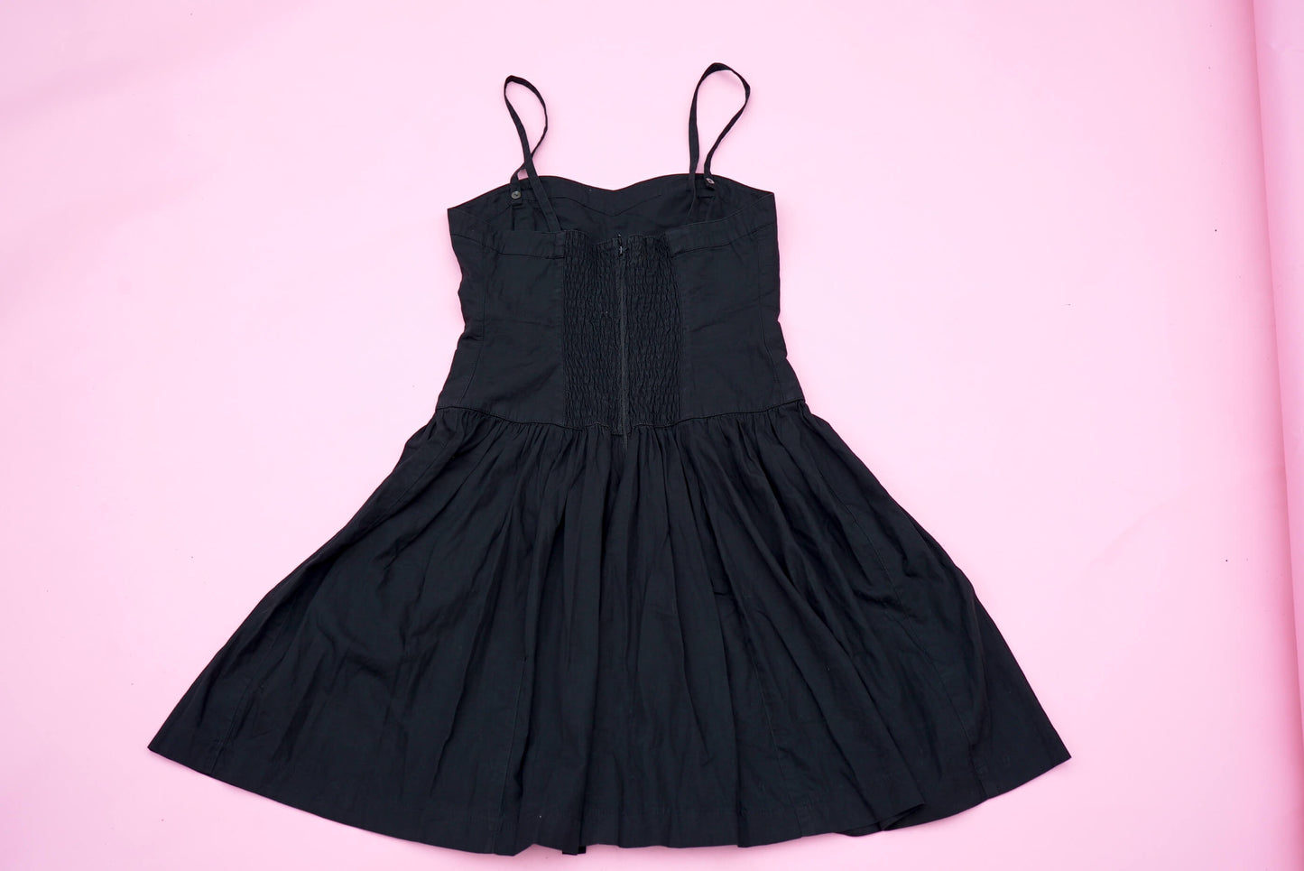 Vintage 90s Little Black Dress 100% Cotton Size S-M