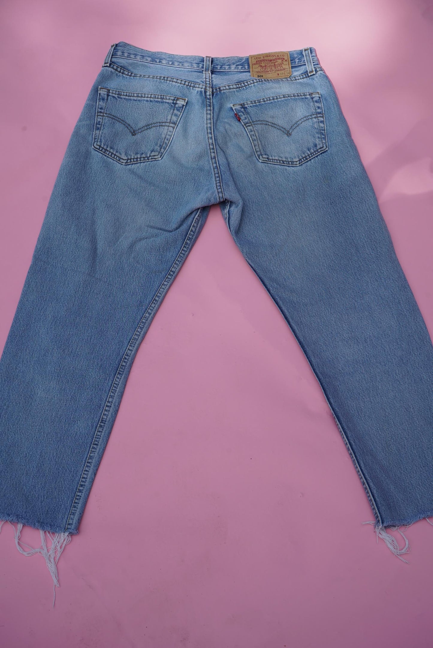 Vintage 90s Levi's 501 Jeans W33 Ankle Length Light Blue